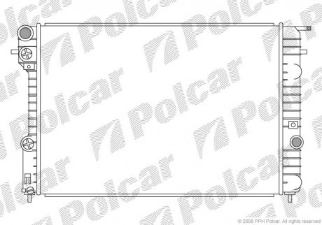Радіатор охолодження Opel OmegaB 2.0-3.0 03.94-07.03 OMEGA B 94- (52463045, 52463046, 6302007) Polcar 552708-1