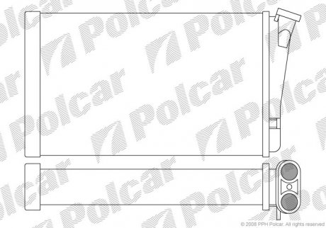 Радиатор обогрева OMEGA B 94- (90487635, 1618026) Polcar 5527N8-1 (фото 1)
