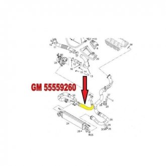 Фото автозапчасти патрубок интеркулера CORSA D 06- (5860549, 55559260) Polcar 5558PT-2 (фото 1)