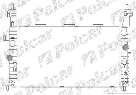Радиатор охлаждения MERIVA 03- (13181074, 1300413) Polcar 555908-4 (фото 1)