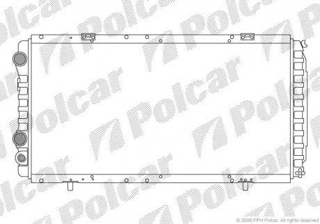 Радиатор охлаждения Peugeot Boxer 2.0-2.5D,TD 94- DUCATO 94-01 (1301N3, 1301N4, 1307395080) Polcar 570208A2 (фото 1)