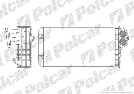 Радіатор пічки Peugeot 206 03- 206 (6448Q2, 6448G3) Polcar 5723N8-1