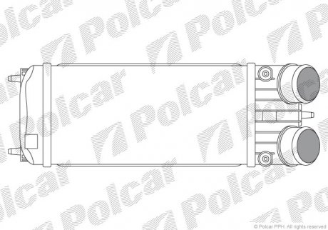 Радіатор повітря (Інтеркулер) 207 (1440C0) Polcar 5724J8-2