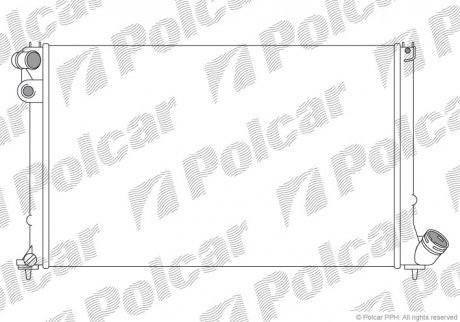 Радиатор охлаждения 406 99- (1301GE, 1301FV) Polcar 574608A3