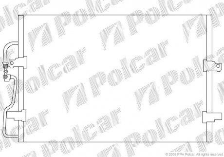 Радіатор кондиціонера P.806/ULISSE/ZETA/EV (1474080080, 1486721080, 6455Q6, 6455Y3) Polcar 5786K81X (фото 1)
