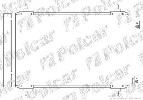 Радиатор кондиционера C8/P807/JUMPY/SCUDO (1440143080, 1499040080, 1400836980, 6455ES, 6455HS, 6455EN) Polcar 5787K8C4S (фото 1)