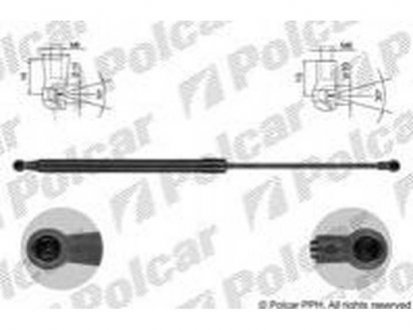 Амортизатор кришки багажника і капота C1, 06.14- (B000877780, 68950-0H040) Polcar 57A1AB (фото 1)