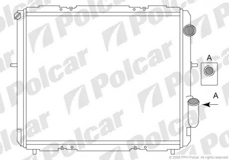 Радіатор охолодження CLIO I 90-98 (7701654132, 7700804240) Polcar 600608A5 (фото 1)