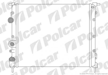 Радиатор Renault Megane 1.4/1.6 11/95- (-AC) KUBISTAR (7700838134, 2140000QAZ, 8200211563) Polcar 600708A1 (фото 1)