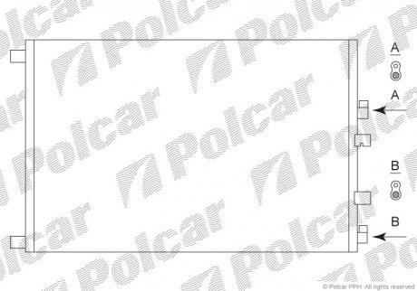 Радіатор кондиціонера Renault Megane II, 03- (8200325004) Polcar 6012K8C2S