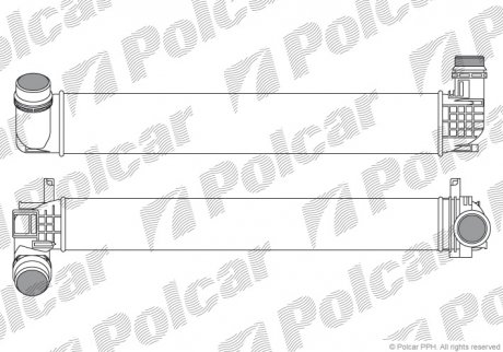 Радіатор повітря (Інтеркулер) MEGANE (144968999R, 144960734R, 144968673R, 144960022R, 144968116R) Polcar 6014J81X (фото 1)