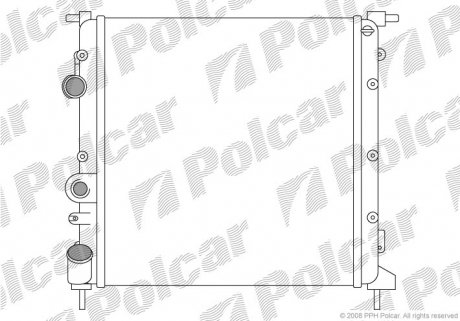 Радиатор охлаждения CLIO II 98- (7700836300) Polcar 6015086