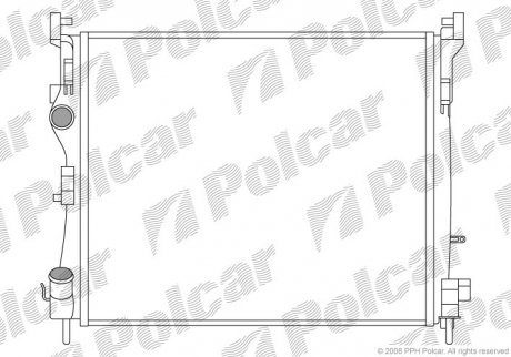 Радіатор охолодження CLIO II 98- (8200245596) Polcar 6016082X