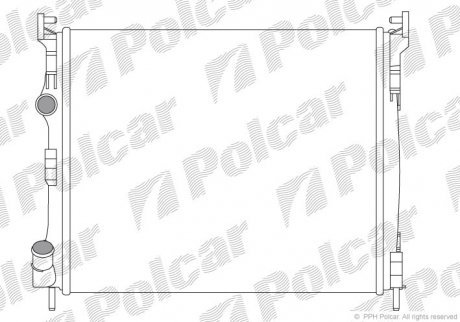 Радиатор охлаждения CLIO II 98- (7711368062, 7700436916) Polcar 601608A3