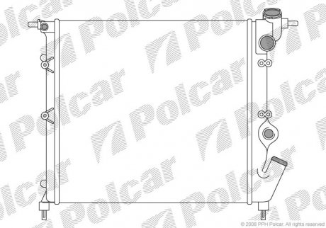 Радиатор охлаждения CLIO I 90-98 (7700784037, 7700805486) Polcar 601908A2