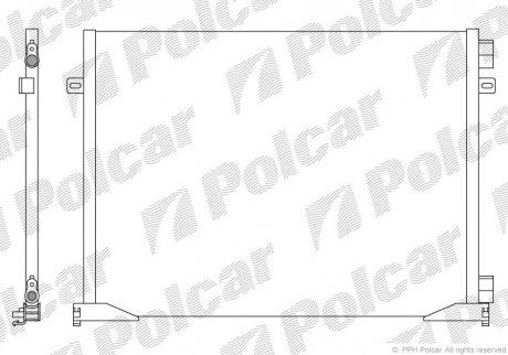 Радиатор кондиционера Renault Trafic/Opel Vivaro 1.9 dCi, 2.0 16V 01- R.TRAFIC/O.VIVARO (4408429, 4408646, 7700312901, 2765000QAG, 9116601) Polcar 6026K8C1S (фото 1)