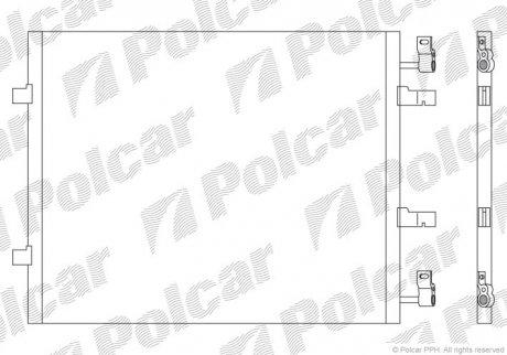Радіатор кондиціонера Renault Trafic 2.0dCi, 2.5dCi 06- TRAFIC/VIVARO/PRIMAS (4417650, 8200411148, 93854159) Polcar 6027K8C1S