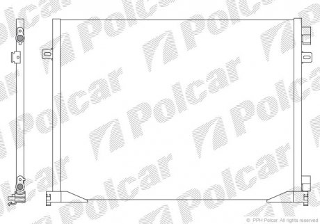 Радіатор кондиціонера Opel Vivaro A Renault Trafic II 1.9D/2.0/2.0D 08.01- TRAFIC/VIVARO/PRIMAS (8200465490, 4417652, 93857127) Polcar 6027K8C3S (фото 1)