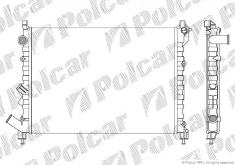 Радиатор охлаждения LAGUNA 94- (7701038237, 7700821910) Polcar 603208-1 (фото 1)