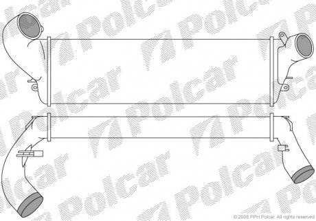 Радиатор воздуха (Интеркуллер) SAFRANE 92- /96- (7701035969) Polcar 6033J81X