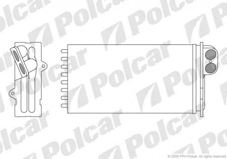 Радиатор обогрева SAFRANE 92-/96- (7701035891) Polcar 6033N8-1 (фото 1)