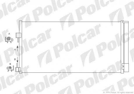 Радиатор кондиционера RENAULT LAGUNA, 07- (921000002R, 921100002R) Polcar 6039K81X (фото 1)