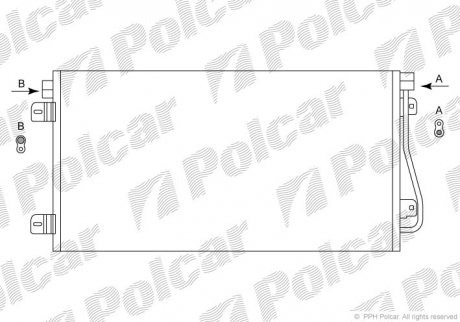 Радіатор кондиціонера R.MASTER/O.MOVANO (7701049665, 9111238, 4403238) Polcar 6041K8C3 (фото 1)