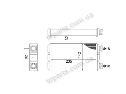 Фото автозапчасти радіатор пічки Nissan Interstar Opel Movano Renault Master Ii 1.9D-3.0D 07.98- Polcar 6041N8-2