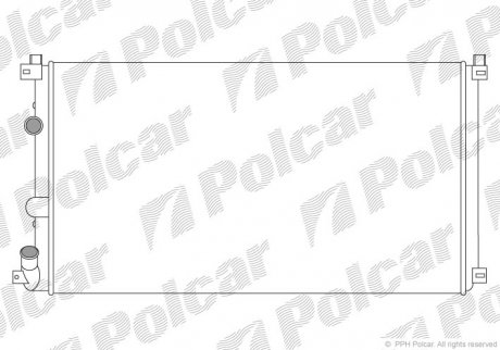 Радіатор Renault Master II 2.5 dCi 03- INTERSTAR (7701057119, 9161437, 4414972, 93179354, 4501137) Polcar 604208A1 (фото 1)