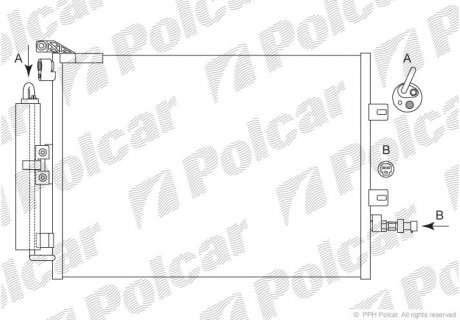 Радіатор кондиціонера RENAULT CLIO III (8200688393, 8200443897) Polcar 6055K81X