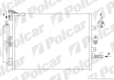 Радиатор кондиционера R. CLIO III/MODUS (8200468911, 8200688392) Polcar 6055K82X (фото 1)