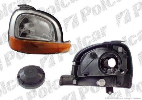 Фара основна RENAULT KANGOO, 97- (7701044040, 260105328R, 7701044038) Polcar 6060100E