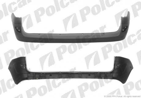 Бампер задний RENAULT KANGOO II Polcar 606196-2 (фото 1)