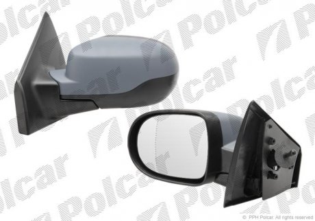 Дзеркало зовнішнє правий CLIO III (R0/1), 09- (7701071864) Polcar 6064521M