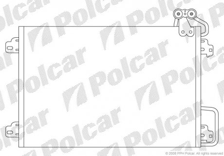 Радиатор кондиционера RENAULT SCENIC 99- (7700434383) Polcar 6070K81X
