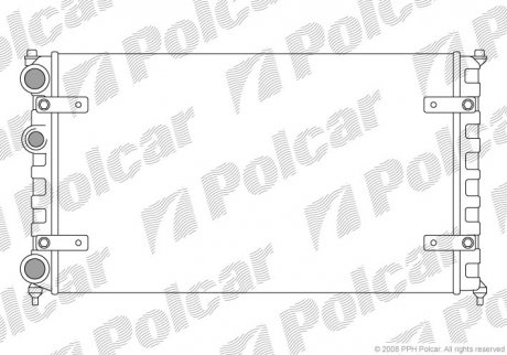 Радіатор охолодж. двигуна Volkswagen Caddy II, Polo 1.4-1.9D 02.93-01.04 POLO CLASSIC/VARIANT (6K0121253P, 6K0121253K) Polcar 671308A2