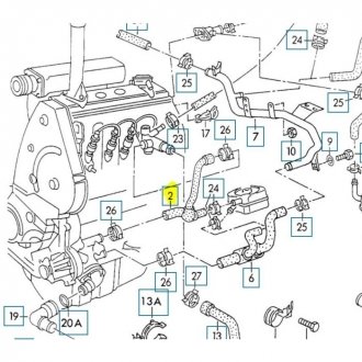 Фото автозапчасти патрубок с-ми охолодження VW Caddy 96-03, Golf 92-98, Passat 88-97, Polo 96-00, Sharan 96-00 Polcar 6713PW-1