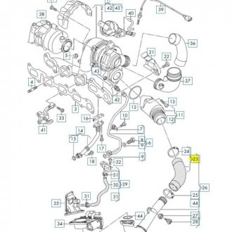 Фото автозапчастини патрубок інтеркулера Audi A3, Q2, Q3t Skoda Kamiq, Karoq, Kodiaq, Octavia Scala 1.6D/2.0D 05.11- Polcar 6935PT-2