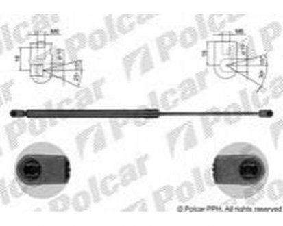 Амортизатор кришки багажника і капота RAPID, 11.11- (5JA827550C) Polcar 69B1AB4
