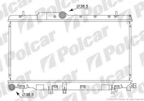 Радиатор охлаждения IMPREZA 00-02 (45119FE000, 45111FE000) Polcar 721208-2 (фото 1)