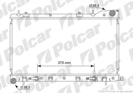 Радиатор охлаждения FORESTER 02- (45111SA010, 45111SA011) Polcar 7241081K