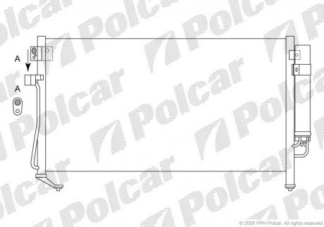 Радіатор кондиціонера SUBARU FORESTER, 03- (73210SA011, 73210SA000, 73210SA010) Polcar 7241K8C2