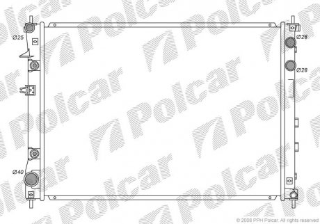 Радиатор охлаждения TRIBECA (45111XA01A, 45111XA00A) Polcar 7250081K