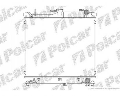 Фото автозапчасти радиатор охлаждения JIMNY (1770080A00, 1770081A00) Polcar 7409081K