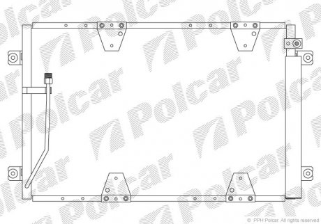 Радіатор кондиціонера S.GRAND VITARA, 01- (95310-65D20, 95310-65D21) Polcar 7424K8C4