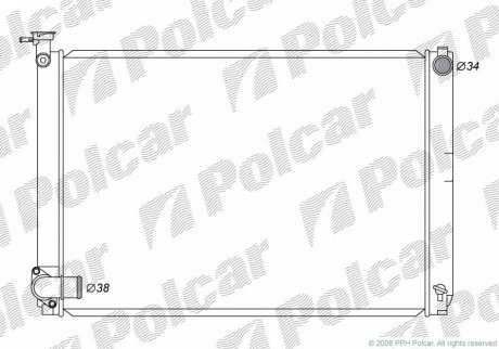 Радіатор охолодження RX 04- (1604120351) Polcar 8061083K (фото 1)