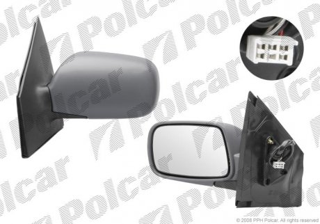 Фото автозапчасти зеркало наружное левый TOYOTA YARIS, 03- (87940-0D902, 8794052031) Polcar 8104515M