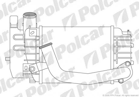 Радиатор воздуха (Интеркуллер) YARIS 05- (179000N010) Polcar 8105J81X