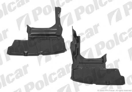 Защита под двигатель правый TOYOTA COROLLA, 02- (51441-02080, 51410-02020) Polcar 811434-6