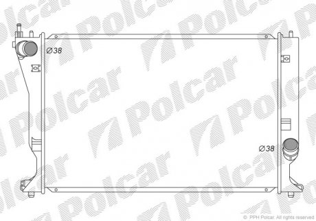 Радіатор охолодження COROLLA VERSO 04- (164000R020, 164000R010) Polcar 8115082K